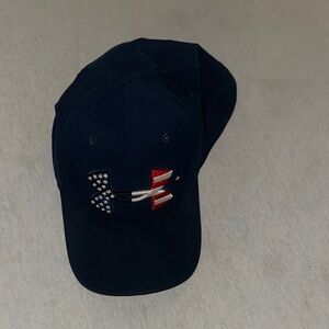 Mens OSFM Under Armour Dark Blue Cap with Flag Design.